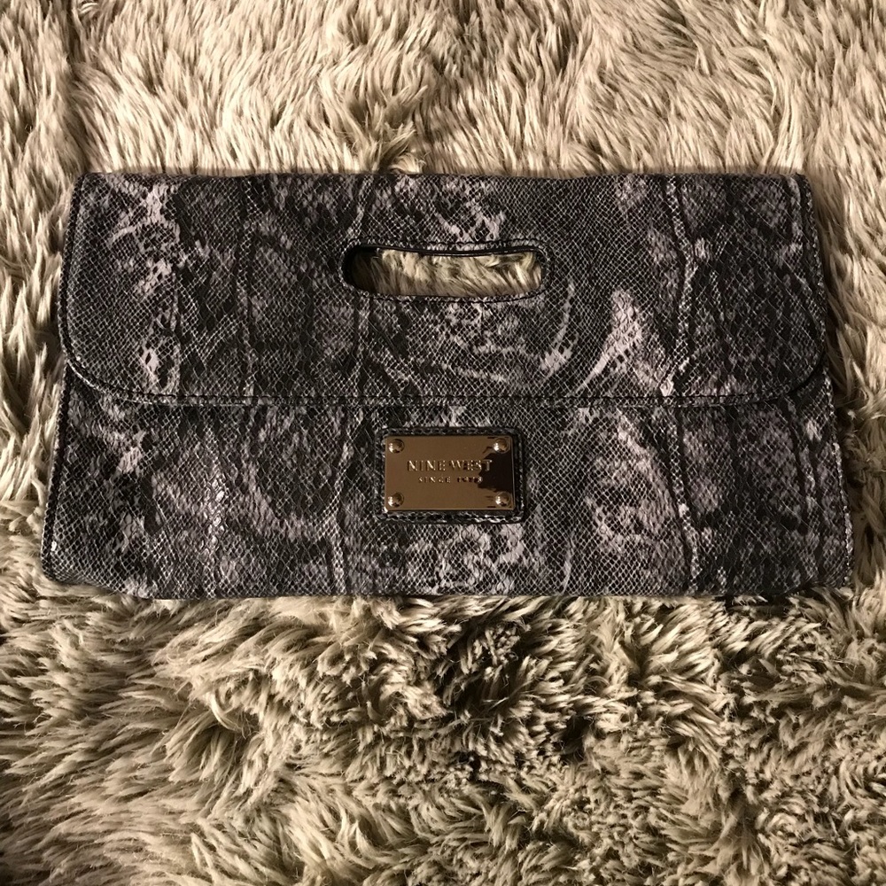 Nine West Faux Snakeskin Clutch